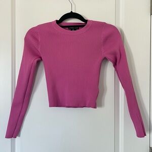 Sincerely Jules Small Pink Long Sleeve Ribbed Top Sweater